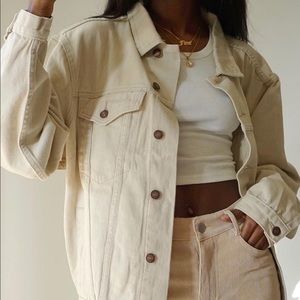 Princess polly western beige denim jacket XS/S